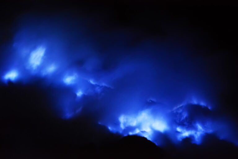 Blue fire at Ijen volcano