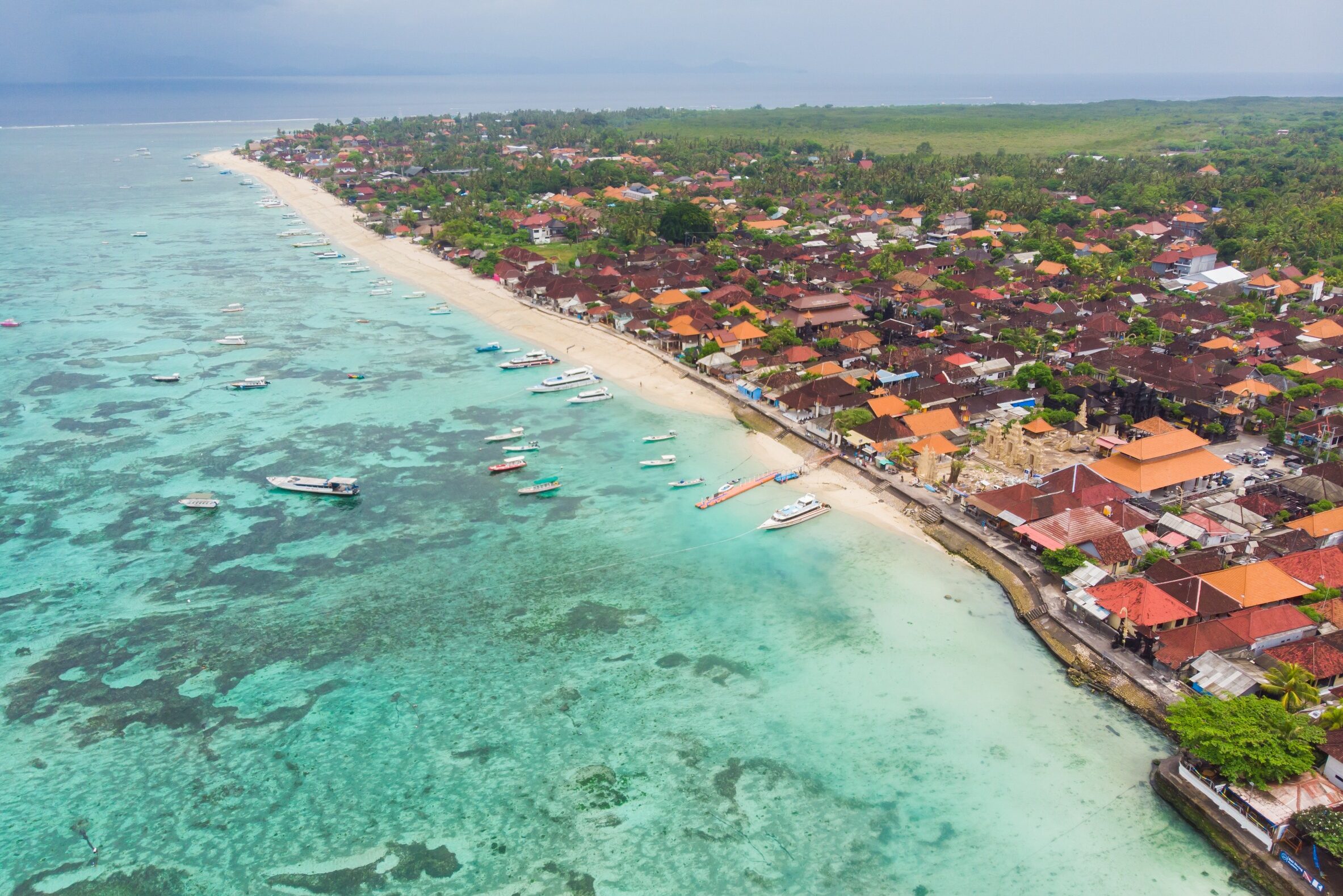 Aerial view of Jungutbatu Beach, Nusa Lembongan